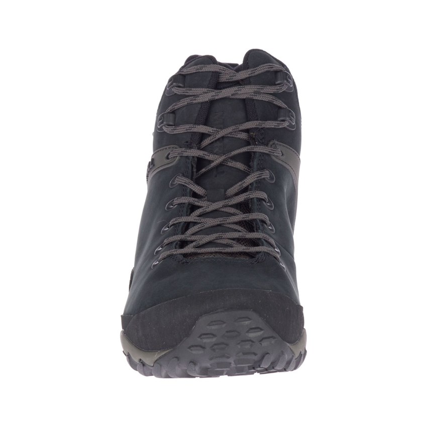 Chaussures Randonnée Merrell Chameleon 8 Leather Mid Waterproof Noir Homme | J.B.YUQX